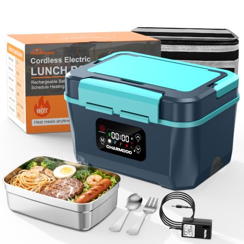 CHARMDOO Cordless Electric Lunch Box for Adults, 24000mAh Rechargeable Food Warm...
