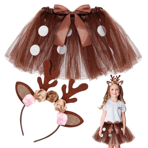 Disfraz de Reno con Diadema para Niñas miniatura 1