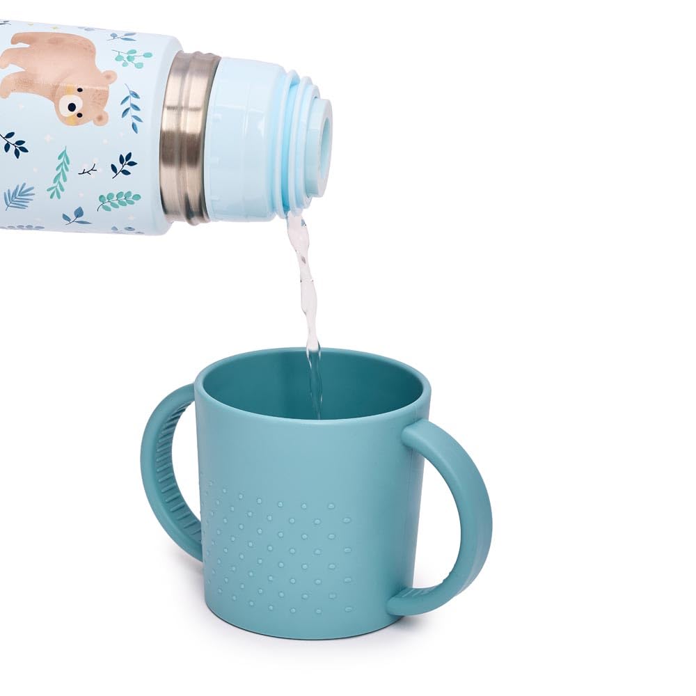 Miniland - Vajilla para Bebé de Aprendizaje | Plato, Vaso Antiderrame y Cubiertos Adaptados para Bebé | Vajilla Infantil Libre de BPA (Set Dreamland)