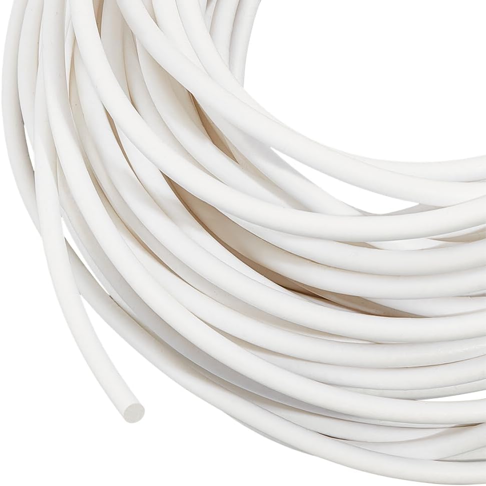 BENECREAT 54.68 Yards PVC Welt Cord Piping, 3mm White Polyester Piping Cord for Crochet, Knitting, Weaving or Trim in Garments, Cushions