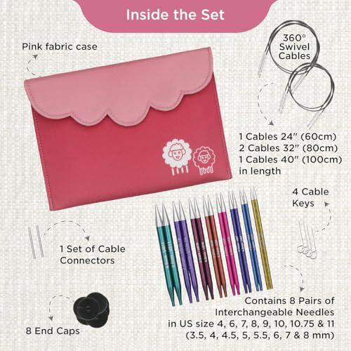 Image of KnitPro Zing Deluxe Interchangeable Needle Set 5 inch (13cm) | 8 US Sizes (4 to 11)