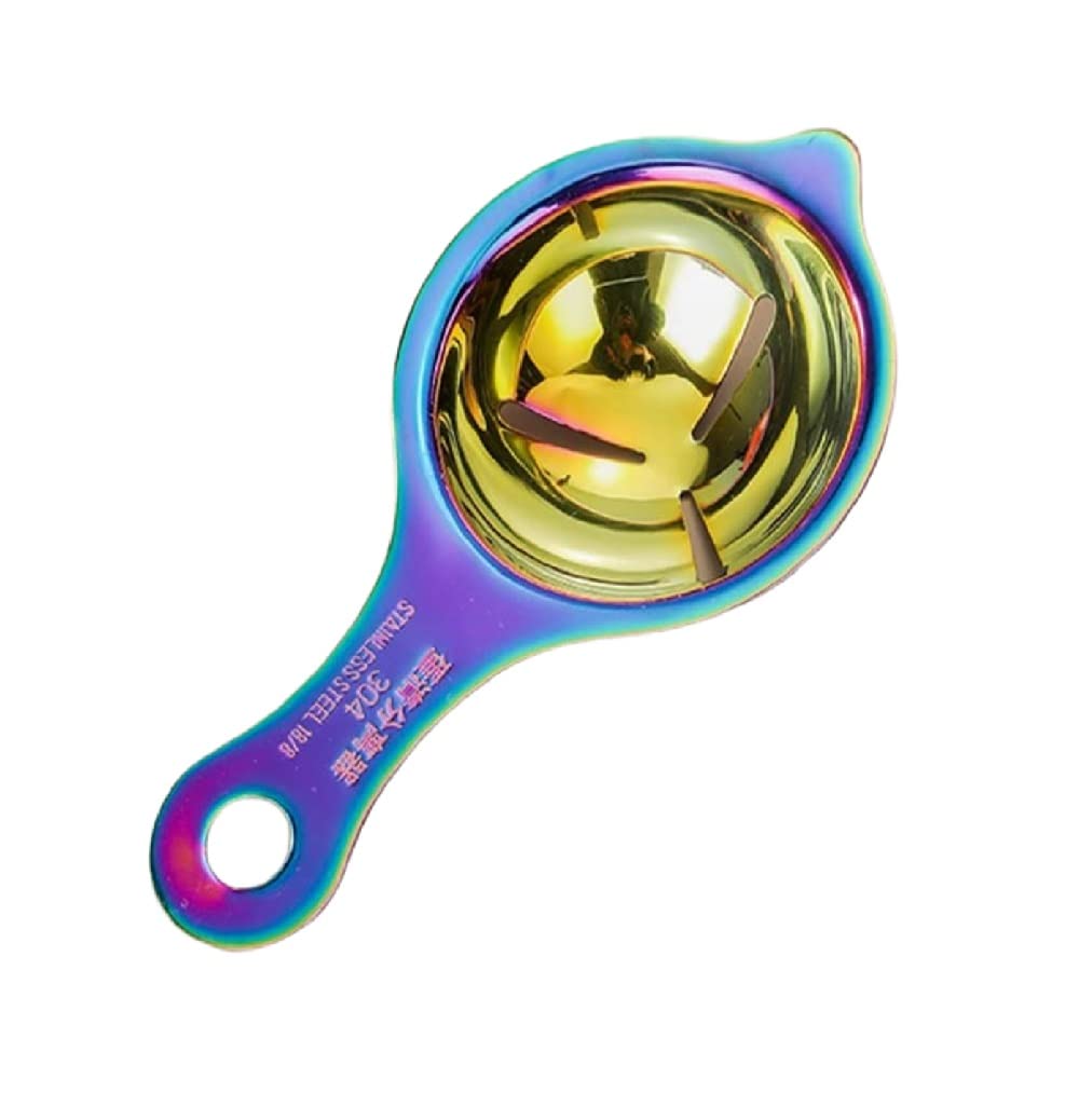 Import Stainless Steel Egg Separator, Egg Yolk Separator, Egg White Separator, Egg Filter, Kitchen Tool, Egg Gadgets, Food Certified with Hanging Hook 1 Piece (Colourful)