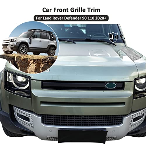 Image of Front Grille Trim Strips for Land Rover Defender 90 110 2020-2026 Grille Trim Strips Cover Frame Car Decorations Stickers (Matte Black)