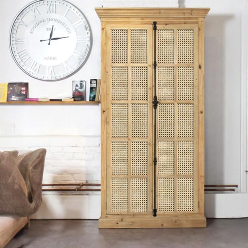 Image of The Attic Oregon Bookshelf with Cane, Multipurpose for Living Room Bed Room Study Kitchen, Solid Mango Wood, Natural Matte Finish