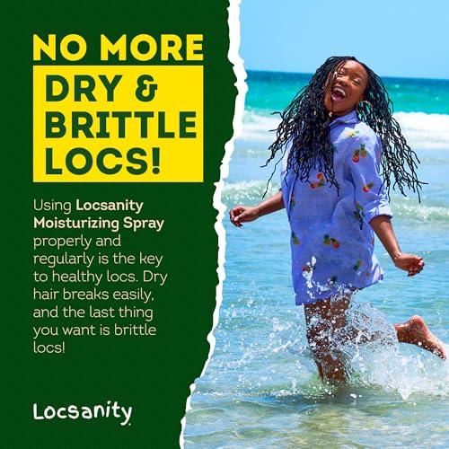 Image of Loc Spray - Locsanity Daily Moisturizing Rosewater & Peppermint Spray for Locs, Dreadlocks - Lightweight Frizz Control Hair & Scalp Moisturizer - Natural Loc Care (12 fl oz)
