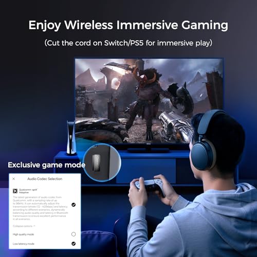 Image of Questyle QCC Dongle Pro USB-C Bluetooth Adapter, Bluetooth 5.4 Audio Adapter with LDAC,aptX Lossless& aptX-Adaptive, Wireless Lossless Transmitter to Connect Wireless Headphones & Earbuds