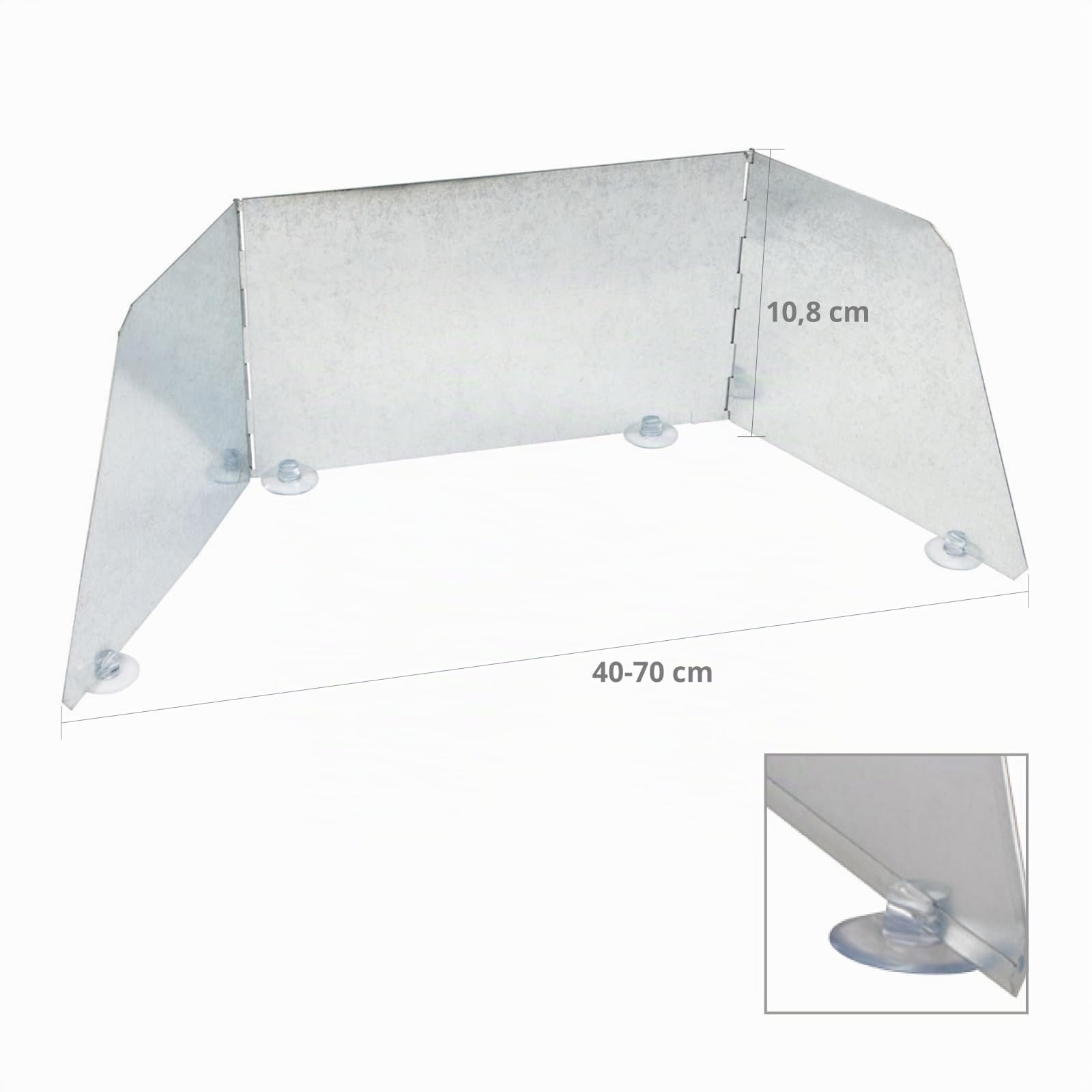 Bo-Camp - Paravento Freddo - Universale - Regolabile - Acciaio, Argento