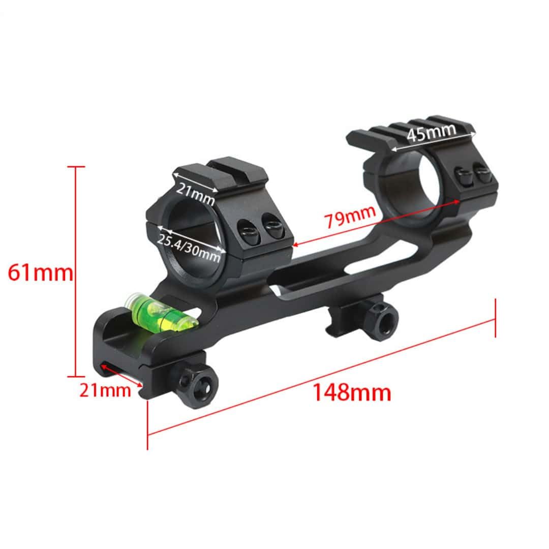 Rifle Cantilever Scope Mount Ringe 25.4/30MM mit Blasenebene Top hintere Verlängerung 1Inch Fit für 21 mm P/W Schiene