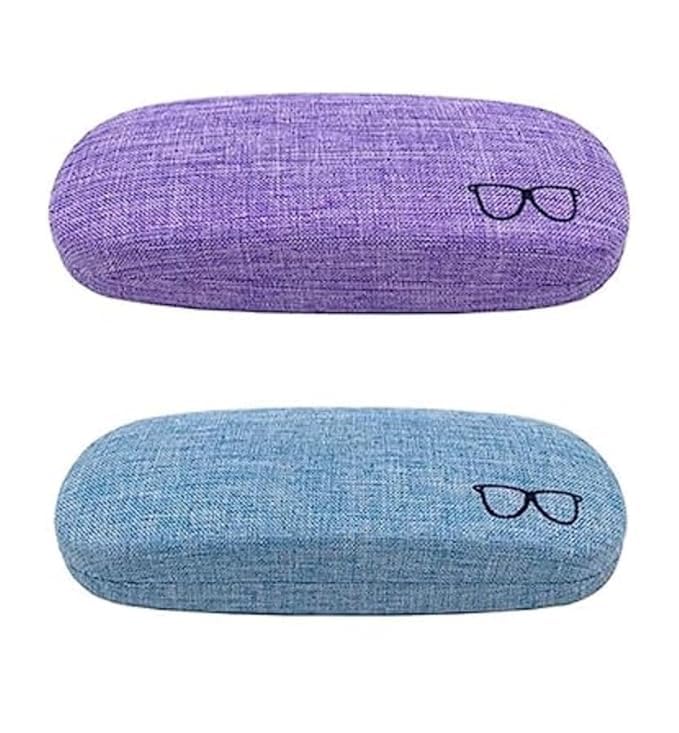 UL88 Linen PU Leather Sunglasses Cases Unisex Pouch For Eyewear Spectacles Frames Cover Goggles For Men & Women Combo Of 2 (Skyblue & Purple)-image-11