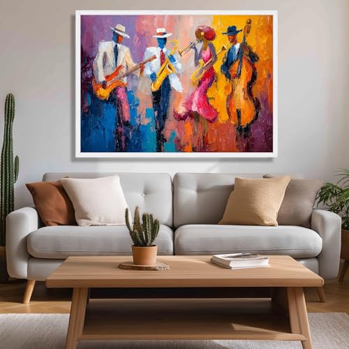 Tableau jazz sur toile pour habiller un mur vide salon musique 40x60