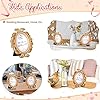 Vicenpal 60 Pieces Vintage Picture Frame Antique Photo Frame Baroque Place Card Photo Holder Mini Picture Frame Beaded Photo Frame Resin Oval Frame Display Frame Christmas Holiday Decor, Gold