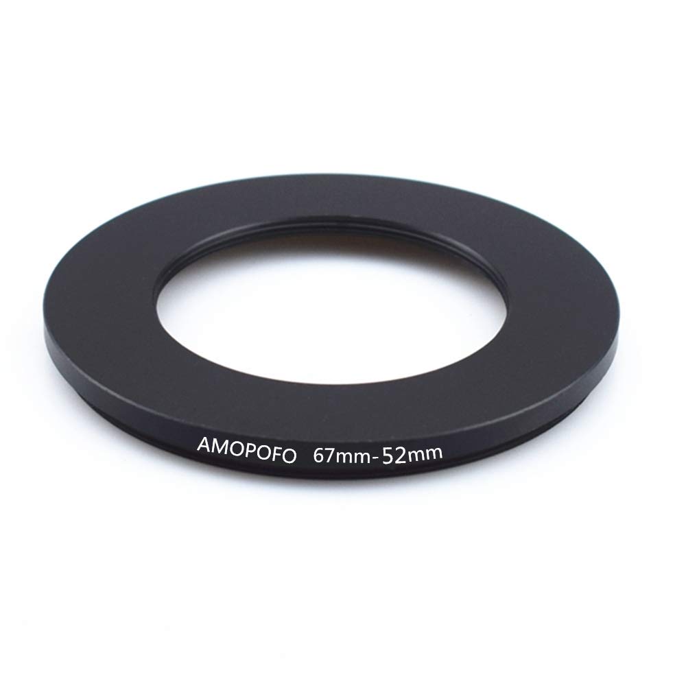 Anello Adattatore Filtro 67mm A 52mm - In Alluminio, Per Obiettivi Fotocamera, Nero