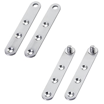 Homoyoyo Cupboard Pivot Tone Window Degree degree Fittings Hinge for Shaft Hidden Accessory Rotation Door Silver Rotating .x.cm Flexible Silver, Up-Down Furniture Stainless Steel Cabinet Duty