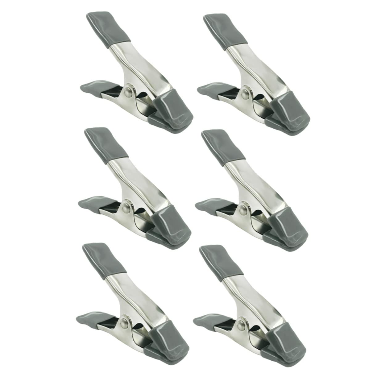BELLIFFY 6pcs 4 Clip Backdrop Clamps Photo Studio Clamp Photo Backdrop Stand Photography Spring Clamps Background Muslin Clamp Backdrop Spring Clamps Muslin Spring Clamps Grey Metal