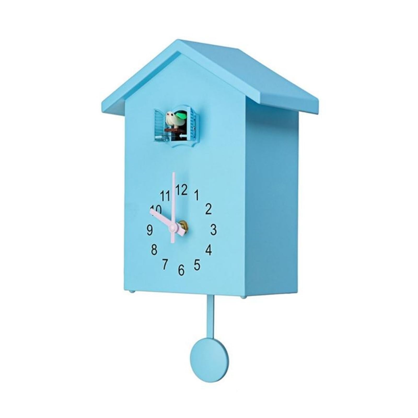 GOXQIT 1 Pcs Cuckoo Clock Wall Bird For Home With Sound Design For Living Room(Blue)
