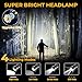 UUYEE Headlamp Rechargeable 2Pack, Super Bright Head Lamp, Adjustable Focus LED Headlamp, 90°Angle Head Lights for Forehead, 4Mode Headlight, Headlamps for Adults Hard Hat Camping Essentials Gear