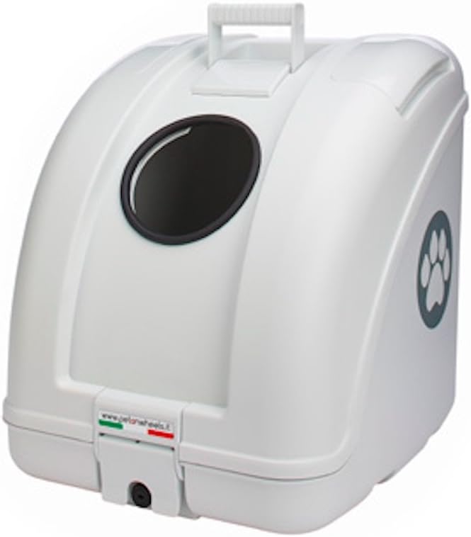 POW Pet on Wheels - Pet Carrier for Dogs and Cats Easy Mounting on Scooter, Motorcycle, Bike and also suitable for Car | White