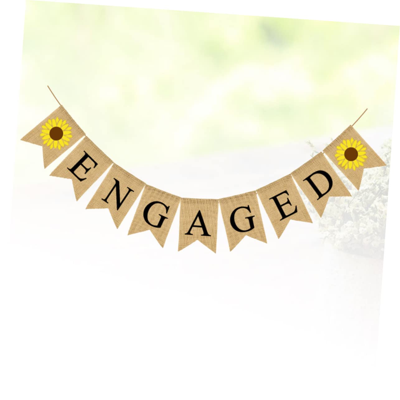 Abaodam 3stücke Hochzeitsfeier Wimpelkette Set Vintage Sackleinen Banner Mit Sonnenblumen Party Dekoration Für Hochzeiten Feiern Als Fotodekoration Festatmosphäre Partybedarf Für