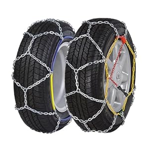 Snow Chains Security Chains Alloy Wear Resistant Universal Emergency Tire Traction Chain for Cars,SUVs,Minivans-Set of 2 (KN120)