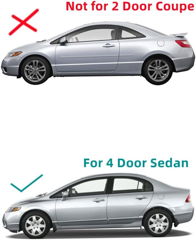 Driver/Left Side Rear Vent Window Glass Replacement For Honda Civic 4 Door Sedan 2006-2011