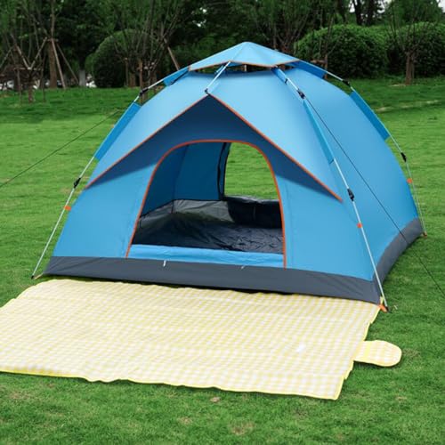 Carpa ligera impermeable para 4 personas beige miniatura 2