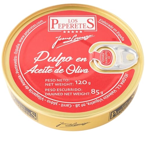 Pulpo en Aceite de Oliva Los Peperetes – Conserva Gourmet Gallega | Marisco Premium Artesanal - 1 LATA