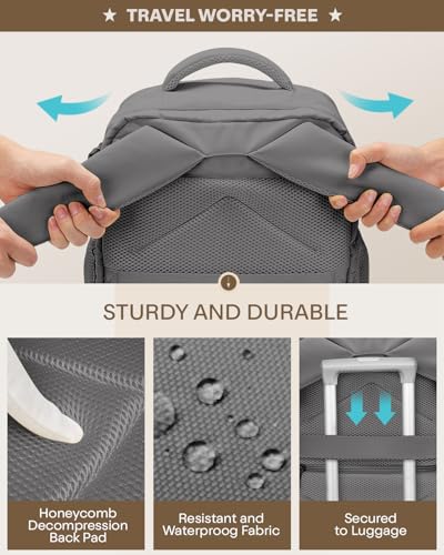 ZHXX Ryanair Handgepack 40x30x20,Handgepäck Rucksack Leichter Kabinenrucksack mit 14 Zoll Laptopfach & Diebstahlsicherung,Dunkelgrau.