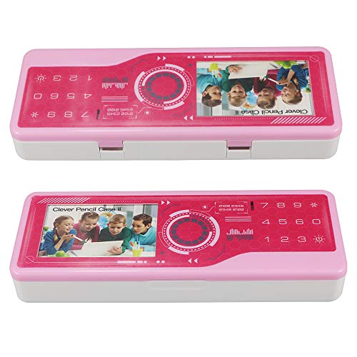 HUSAN Federmäppchen für Kinder, Multifunktionale Passwortsperre Stiftkasten Intelligente Elektronische Bleistift-Box für Studenten Großes Geschenk (Rosa)