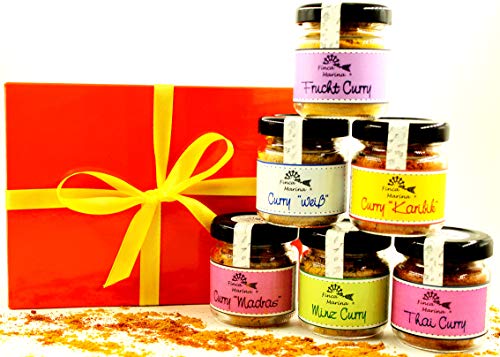 Curry - Set mit 6 verschiedenen Currymischungen in der Geschenkbox aus der Finca Marina...