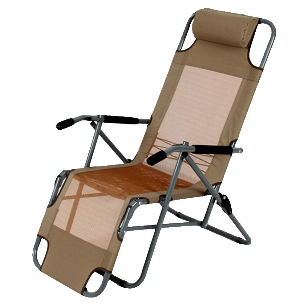 Chaise pliante 45x42x100 cm marron structure durable pour salon et balcon