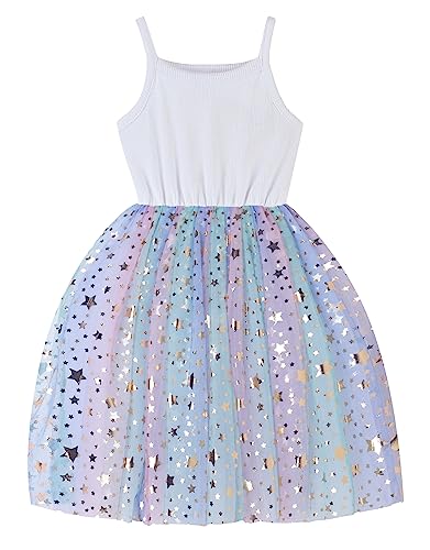 GSVIBK Baby Girls Tutu Dress Toddler Tulle Tutu Dress Infant Tulle Dresses Princess Party Dress 691 Star Rainbow 2T