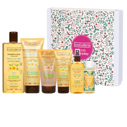 Monoï de Tahiti Evoluderm : coffret cadeau bain femme de 6 soins corps et cheveux vegan