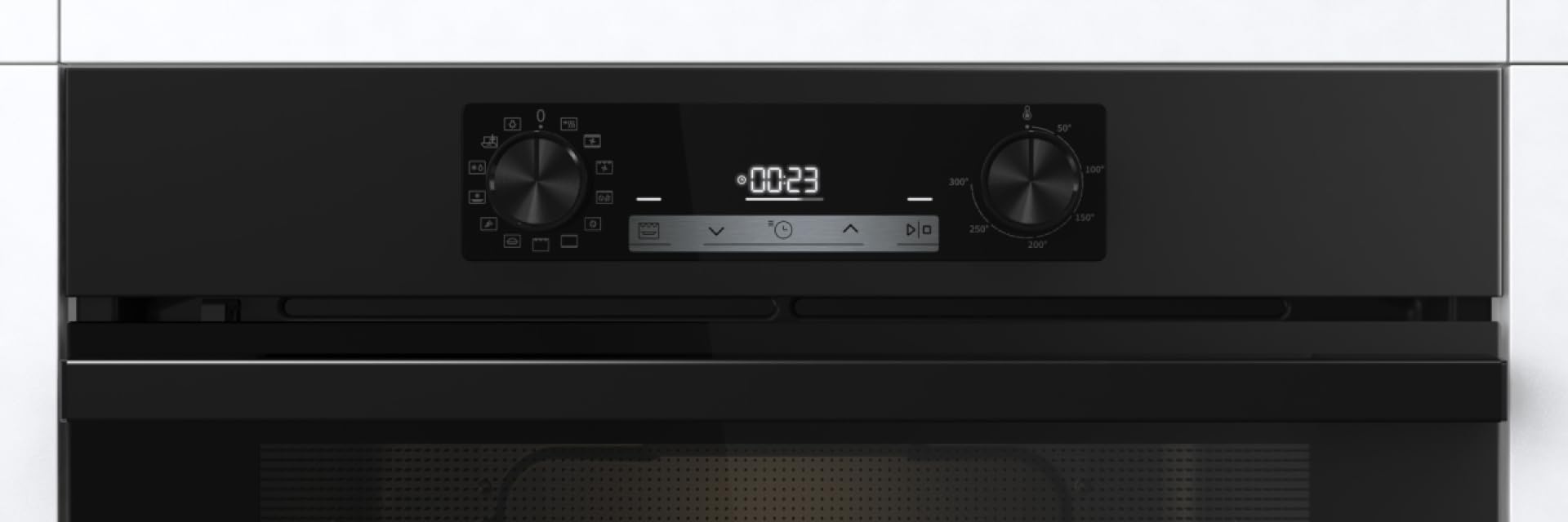 Hisense BI64211EPB - Horno eléctrico multifuncional empotrable, 77 litros, 60 cm, función pizza 300°, pirolítica, airfry, color negro, clase energética A