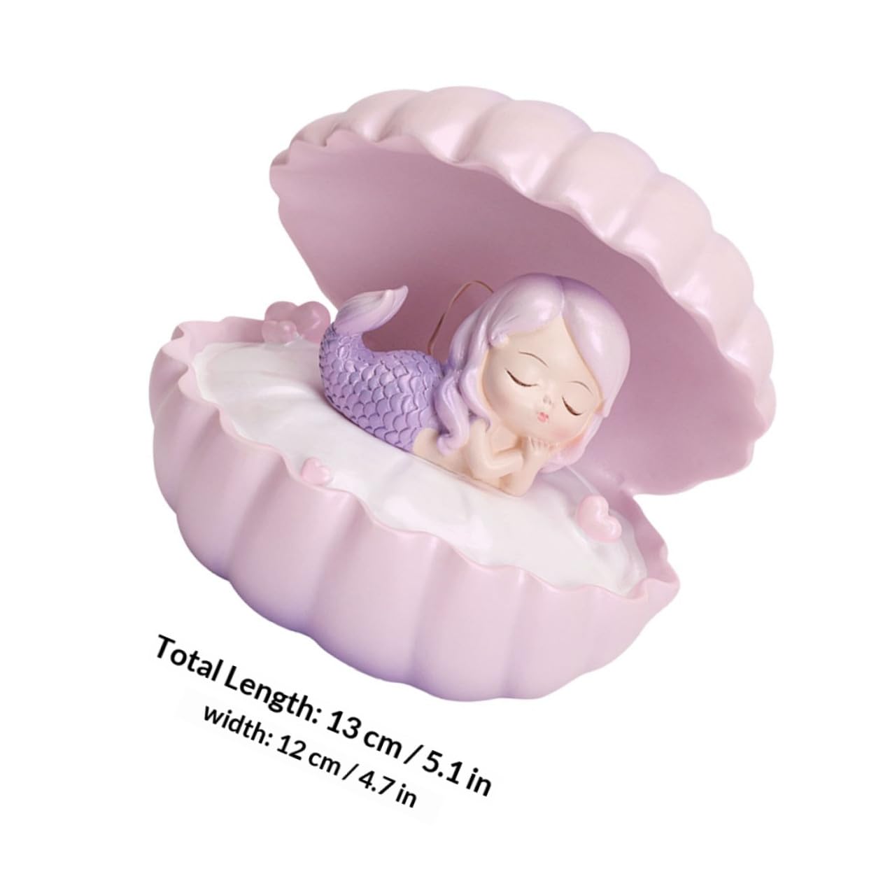 Lámpara de Noche de Sirena de Concha de Resina, 1 Pieza | Adorno Artesanal Rosa, Funciona Pila Botón Incluida, Acabado Fino y Uso Seguro, Estilo Creativo Color Aleatorio