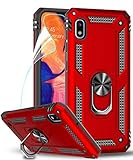LeYi Samsung Galaxy A10e Case (NOT FIT A10) with HD Screen Protector, Military Grade Armor Full-Body Protective Phone Cover Case with 360 Degree Rotating Holder Kickstand for Samsung A10e JSFS- Red