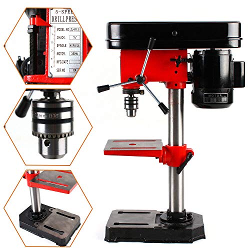 image for CNCEST Bench Top Drill Press, 5 Speed Electric Bench Drilling Height A