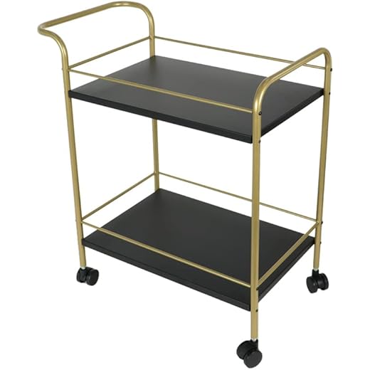 DECOWORLD Premium Metal Serving Trolley with Wheels