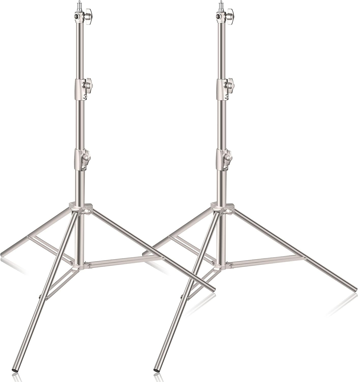 Photo 1 of **ONLY ONE STAND**
EMART 9ft/2.7m Stainless Steel Light Stand, Spring Cushioned Heavy Duty Photography Tripod with 1/4" to 3/8" Universal Adapter for Parabolic Softbox, Strobe, Monolight, Reflector - 2 Pack