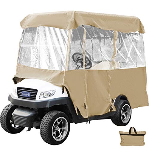 Happybuy Golf Cart Cover 4-Sided Golf Cart Enclosure Club Car EZGO Yamaha Portable