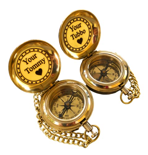 Brújula de latón set dual portátil miniatura 1