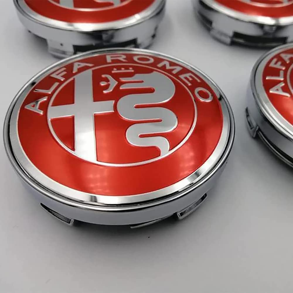 4 Tappi Coprimozzo Per Alfa Romeo - Diametro 50mm, Per Mito, Giulietta, Stelvio, Design Originale, Antipolvere - Foto 9