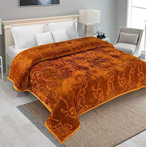 HomyReef 500 TC Winter/Mild-Winter Solid/Floral Light Weight Super Soft Warm Mink Single Bed Blanket for Winter (229 x 229 cm), Lightweight (Golden, Single Bed - 85x60 Inch) (B0CFFQNV3C) Amazon Price History, Amazon Price Tracker