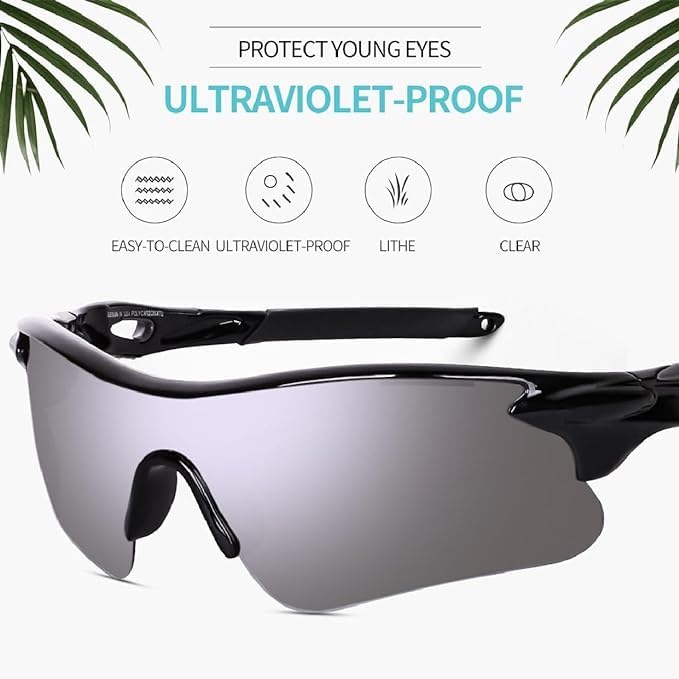 Image of Black Jones Sports Sunglasses for men and women Cycling Mountain Travelling Cricket Trekking Baseball Fishing Cycling Running Golf Motorcycle Tac Glasses UV400