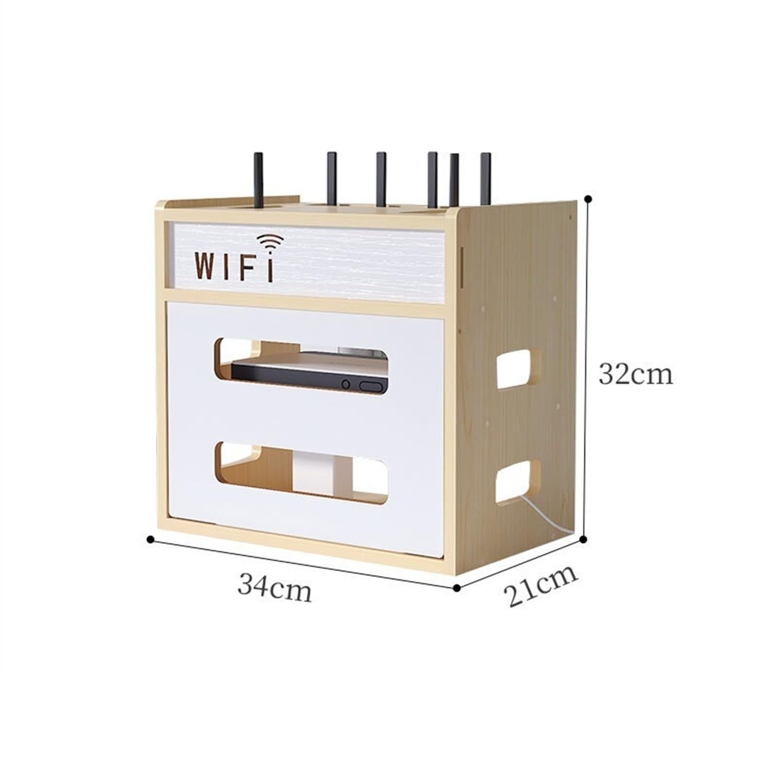 Caja Organizadora Cables Caja de almacenamiento de enrutador wifi inalámbrico, decodificador de gato ligero, mueble de TV de madera, colocación de objetos, estante, artefacto, cable enchufable Cajas d