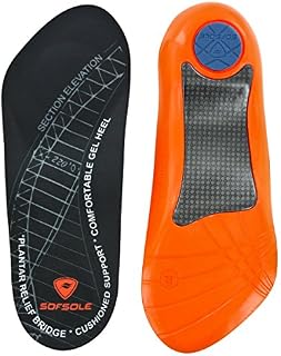 Sof Sole Insoles Men's PLANTAR FASCIA Support 3/4 Length Gel Shoe Insert, Men's