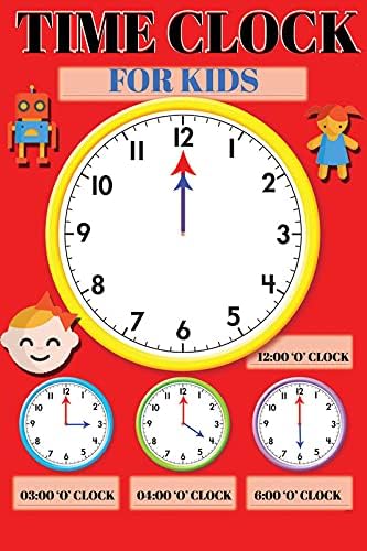 Yellow AlleyTime Clock Sticker Poster for Kids|Educational Poster for Homeschooling|Poster for Interior Decoration|Wall Art Poster|Self Adhesive 240 GSM Paper, YWS 7905, Multicolour