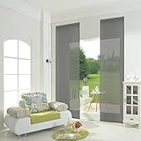 schiebevorhang kurz Fertig konfektioniert mit Paneelwagen und Beschwerung Stangen für alle gängigen Schienensystemen. Befestigung mit Flauschband einfach abnehmbar und leicht anzubringen.