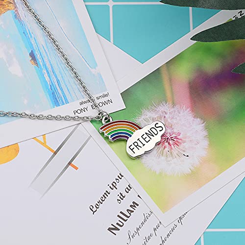 ShiQiao Spl Best Friend Friendship Gifts for Girls Birthday Gifts for Women Bestie Christmas Gifts for BFF Necklace for 2 Girls Rainbow Necklace4
