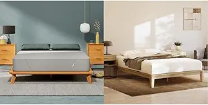 Siena 12” Cal King Mattress with Bamboo Bed Frame - Natural Color - Medium Firm Memory Foam - Premium Pressure Relieving Layers - Easy Tool Free Set Up - Holds Up to 800 Pounds