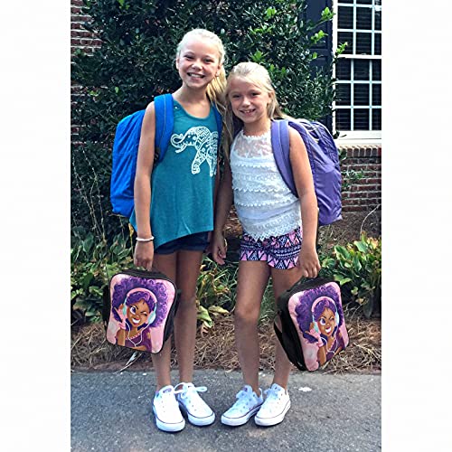 Cezehaji African American Black Girl Lunch Bag Insulated Lunch Box Tote For Kids Girls Toddler Teens Pink Reusable Canvas Lunch Bags With Shoulder Strap #TOP5